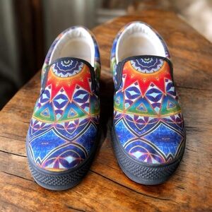 Inner Art World Psychedelic Slip-On Shoes Multicolor Men’s Size 8; Women's 9